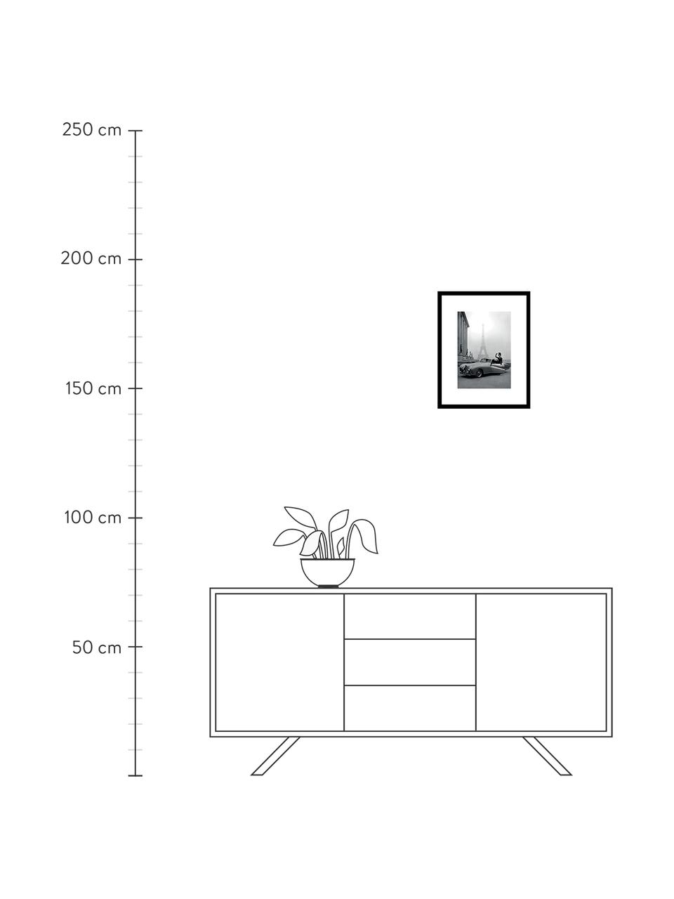 Gerahmter Digitaldruck France 1947, Bild: Digitaldruck auf Papier, Rahmen: Kunststoff (PU), Front: Glas, Rückseite: Mitteldichte Faserplatte , Schwarz, Weiß, B 35 x H 45 cm