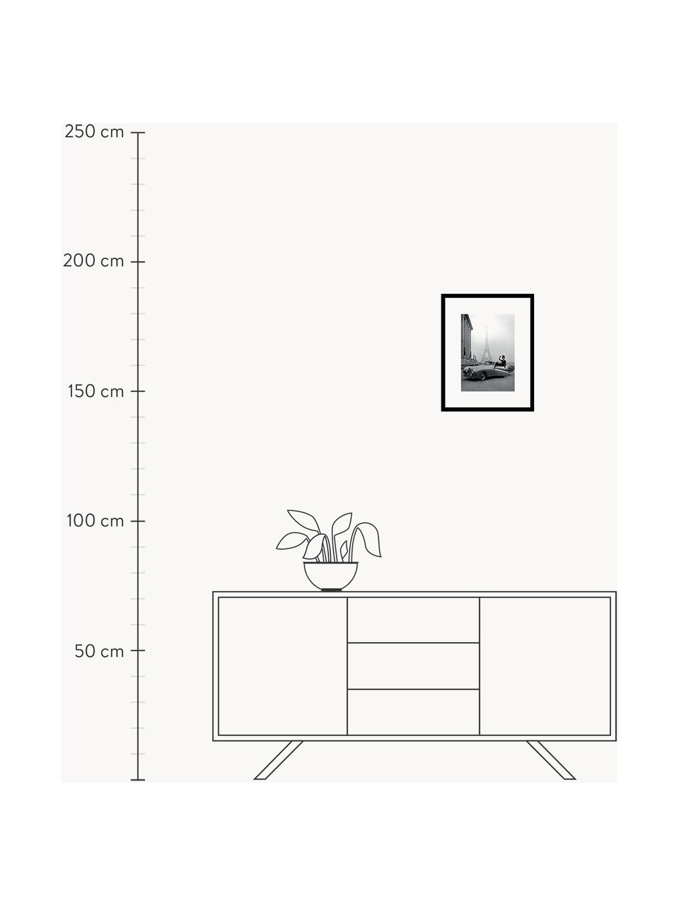 Gerahmter Digitaldruck France 1947, Bild: Digitaldruck auf Papier, Rahmen: Kunststoff (PU), Front: Glas, Rückseite: Mitteldichte Faserplatte , Schwarz, Weiß, B 35 x H 45 cm