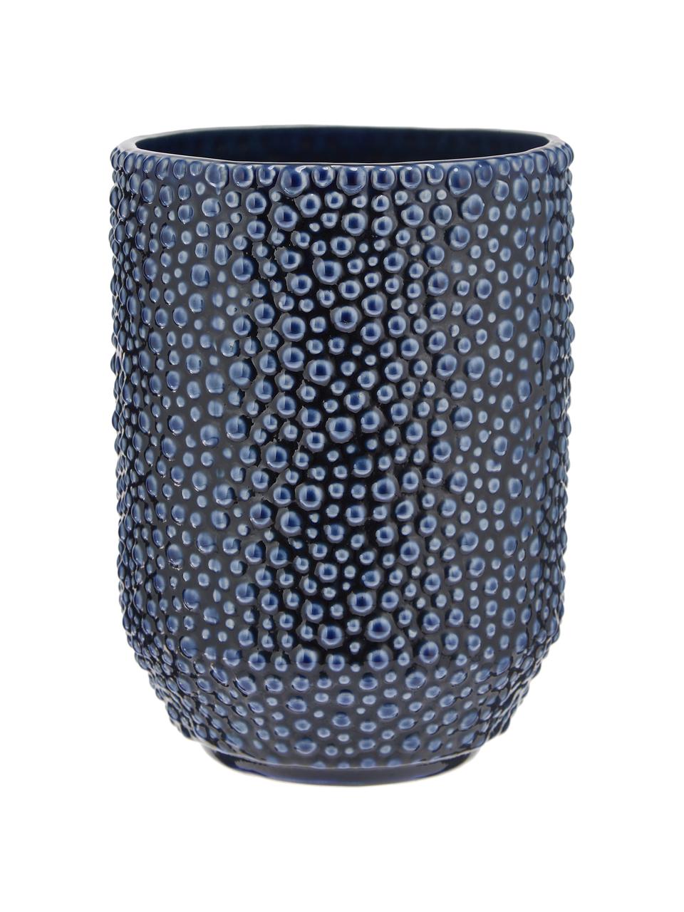 Vase en céramique Ozean, Céramique, Bleu, Ø 14 x haut. 21 cm