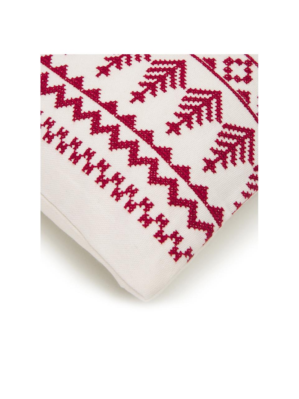 Housse de coussin 45x45 Noël Islay, Rouge, blanc crème