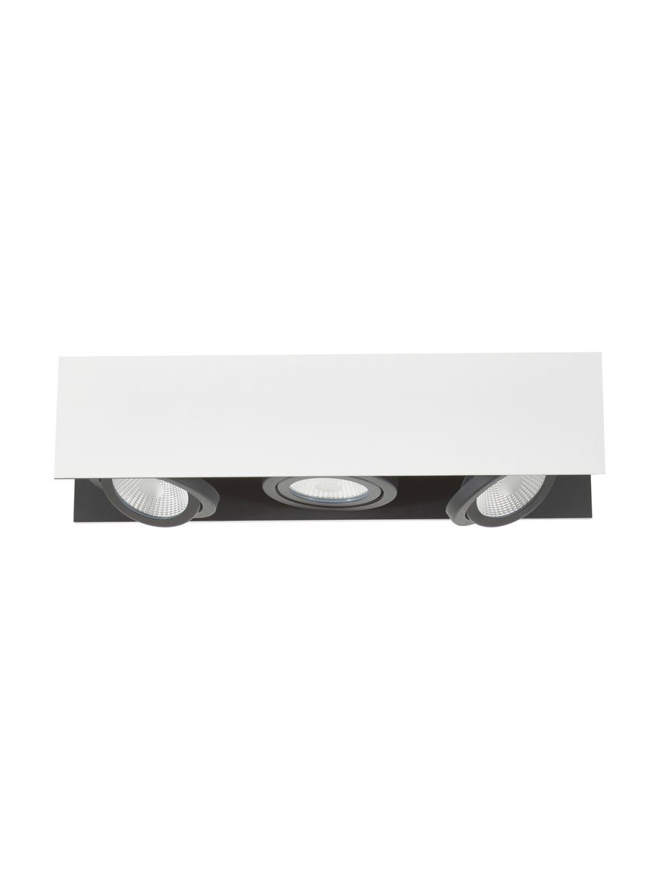 Faretti da soffitto a LED Vidago, Struttura: acciaio verniciato, Paralume: alluminio rivestito, Bianco, nero, Larg. 47 x Alt. 11 cm