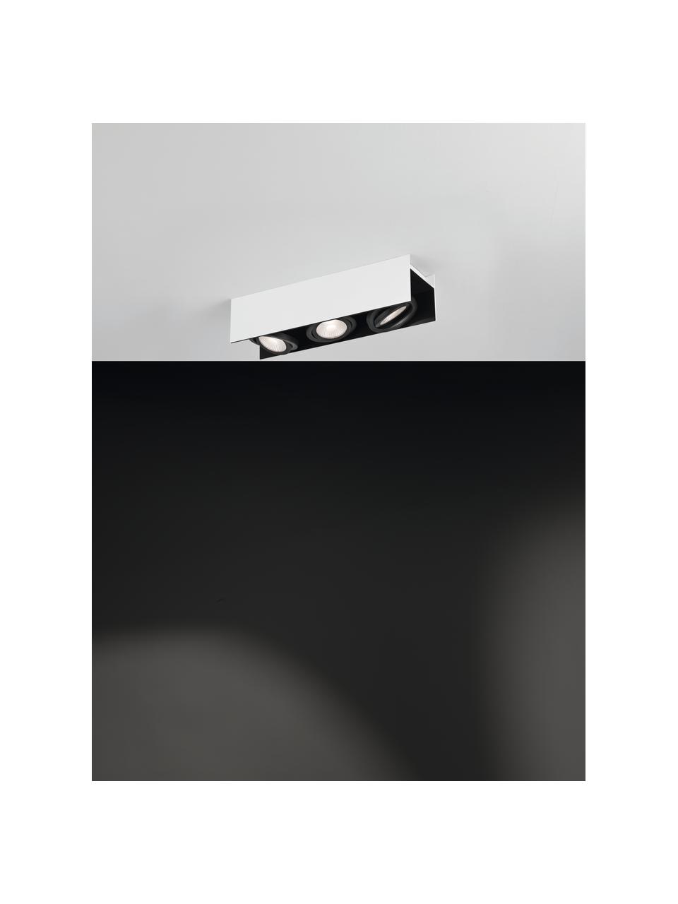 Riel LED Vidago, Cuerpo: acero pintado, Pantalla: aluminio recubierto, Blanco, negro, An 47 x Al 11 cm