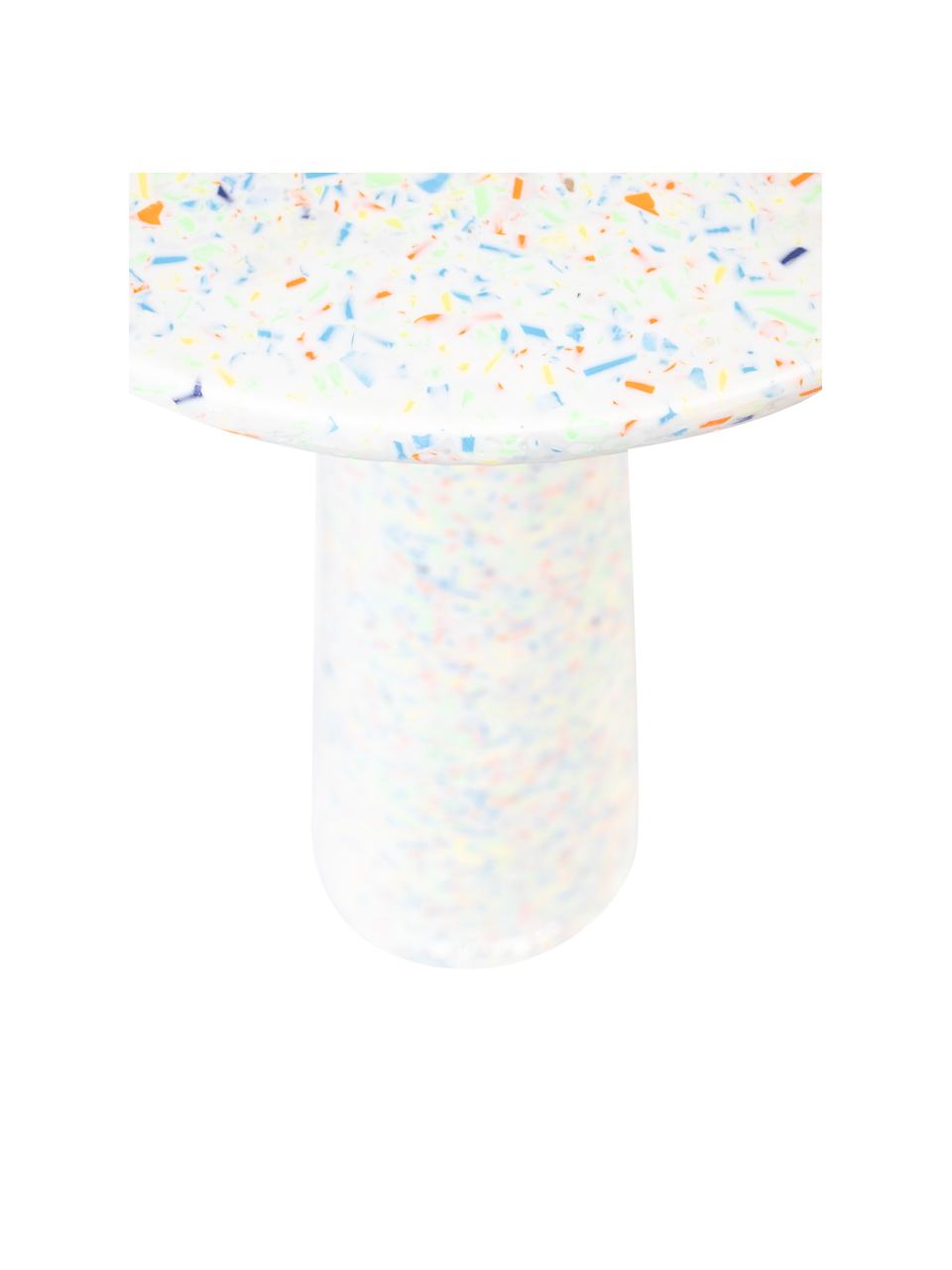 Ronde tuintafel Victoria met gerecycled kunststof, Terrazzo, gerecycled plastic, polyresin, Wit, multicolour, Ø 30 x H 56 cm