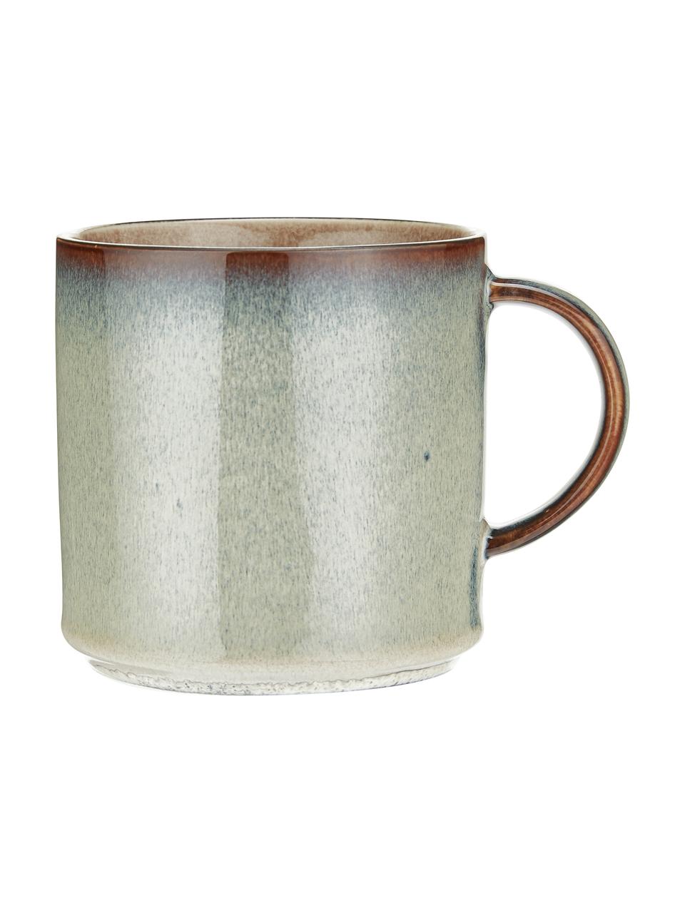 Tasse artisanale ambrée Quintana, 2 pièces, Ambré, brun, tons bleus