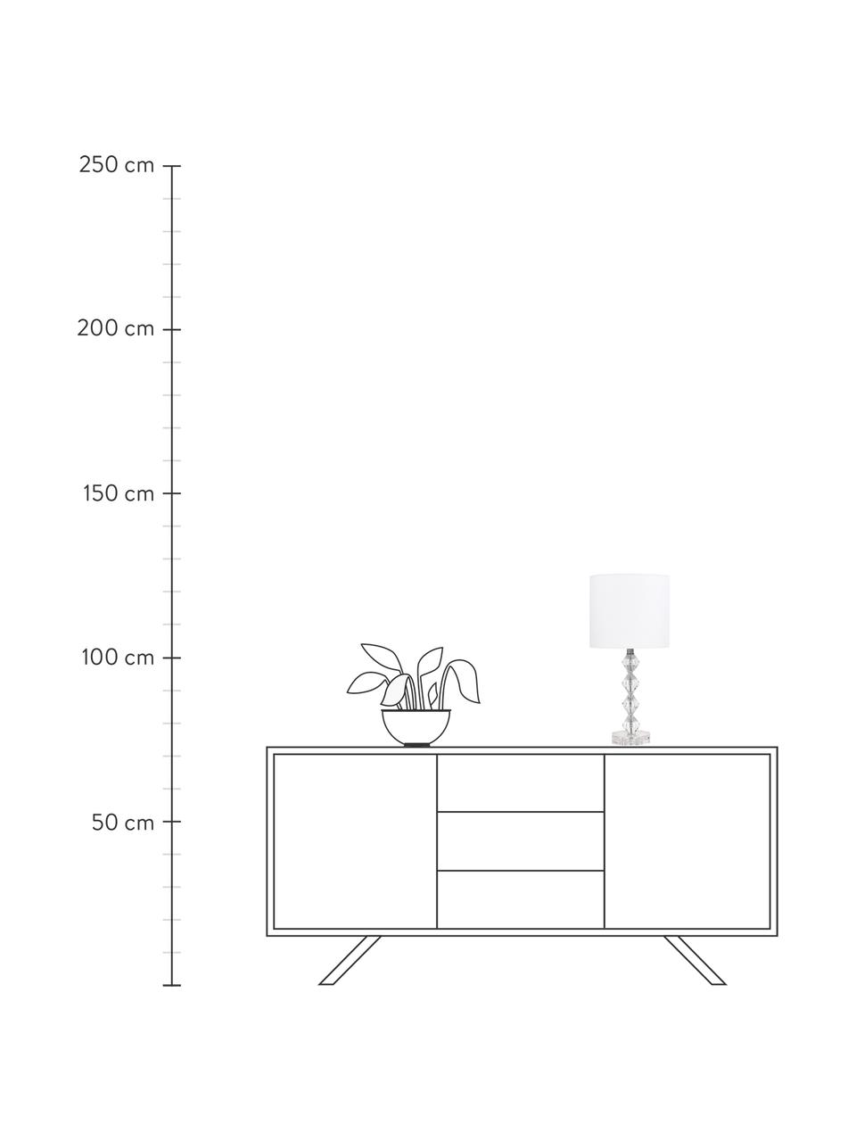 Grande lampe à poser en verre de cristal Diamond, Blanc, transparent, Ø 25 x haut. 53 cm