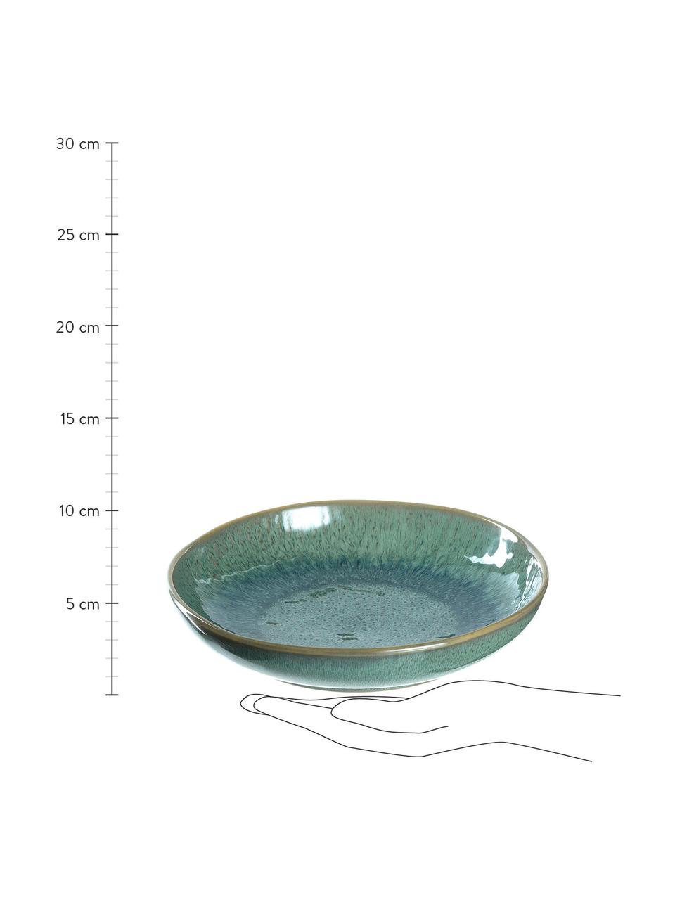 Hlboký tanier Matera, zelená, 6 ks, Keramika, Zelená, Ø 21 x V 4 cm