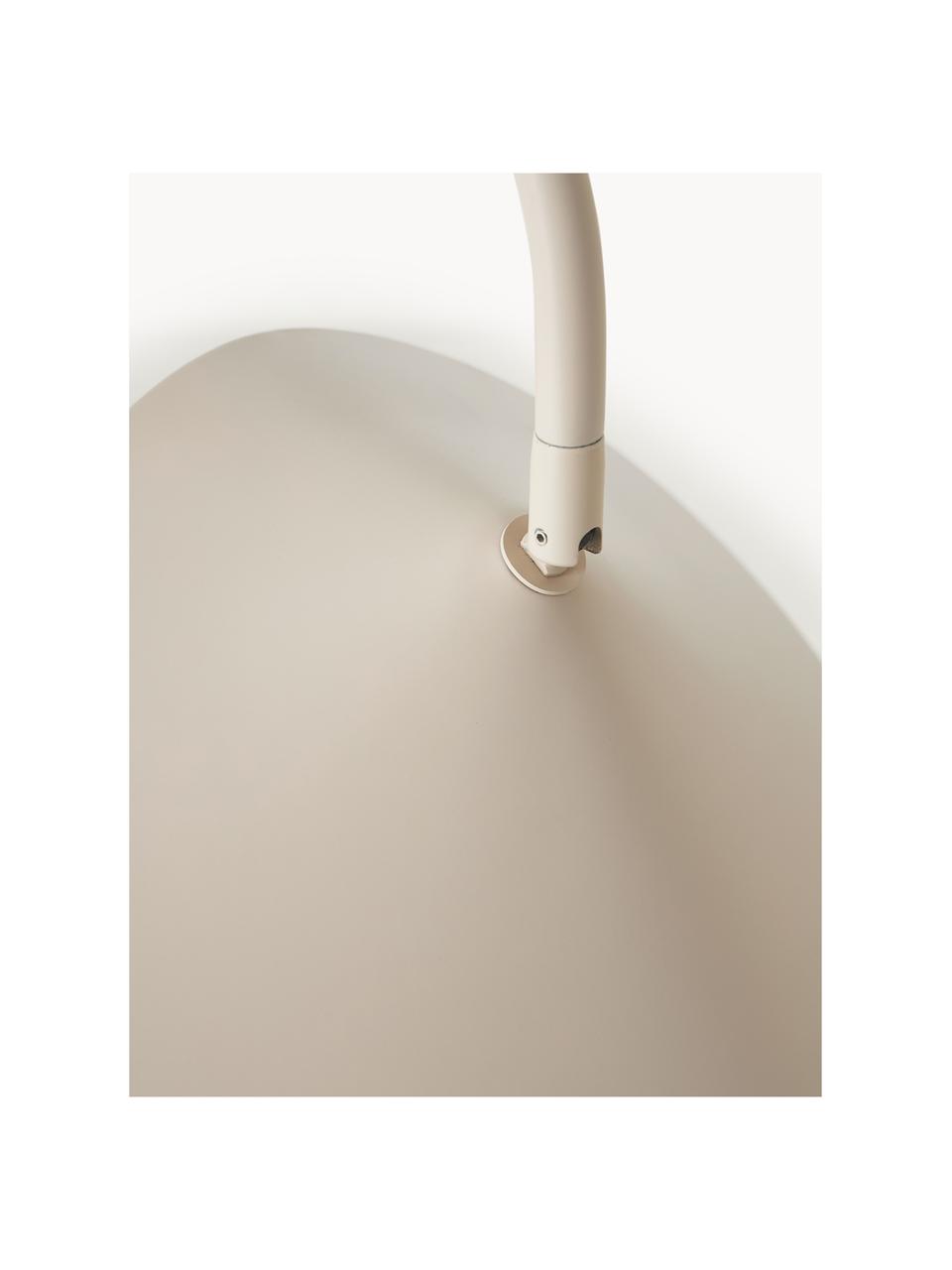 Grosse Tischlampe Arum mit Marmorfuss, verstellbar, Lampenschirm: Aluminium, pulverbeschich, Gestell: Eisen, pulverbeschichtet, Off White, Hellbeige marmoriert, B 34 x H 50 cm