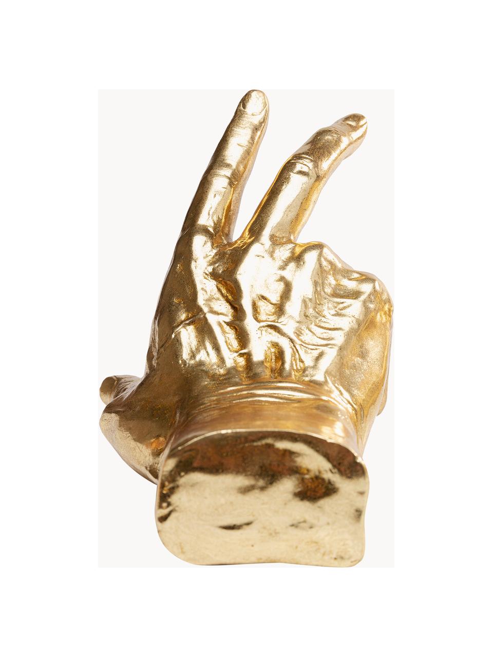 Buchstützen Holding Fingers, 2er-Set, Polyresin, foliert, Goldfarben, B 16 x H 21 cm