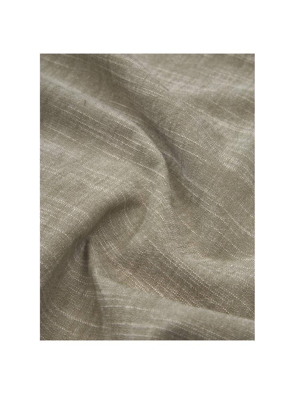 Camino de mesa de algodón con flecos Ivory, 100% algodón, Verde, An 40 x L 150 cm