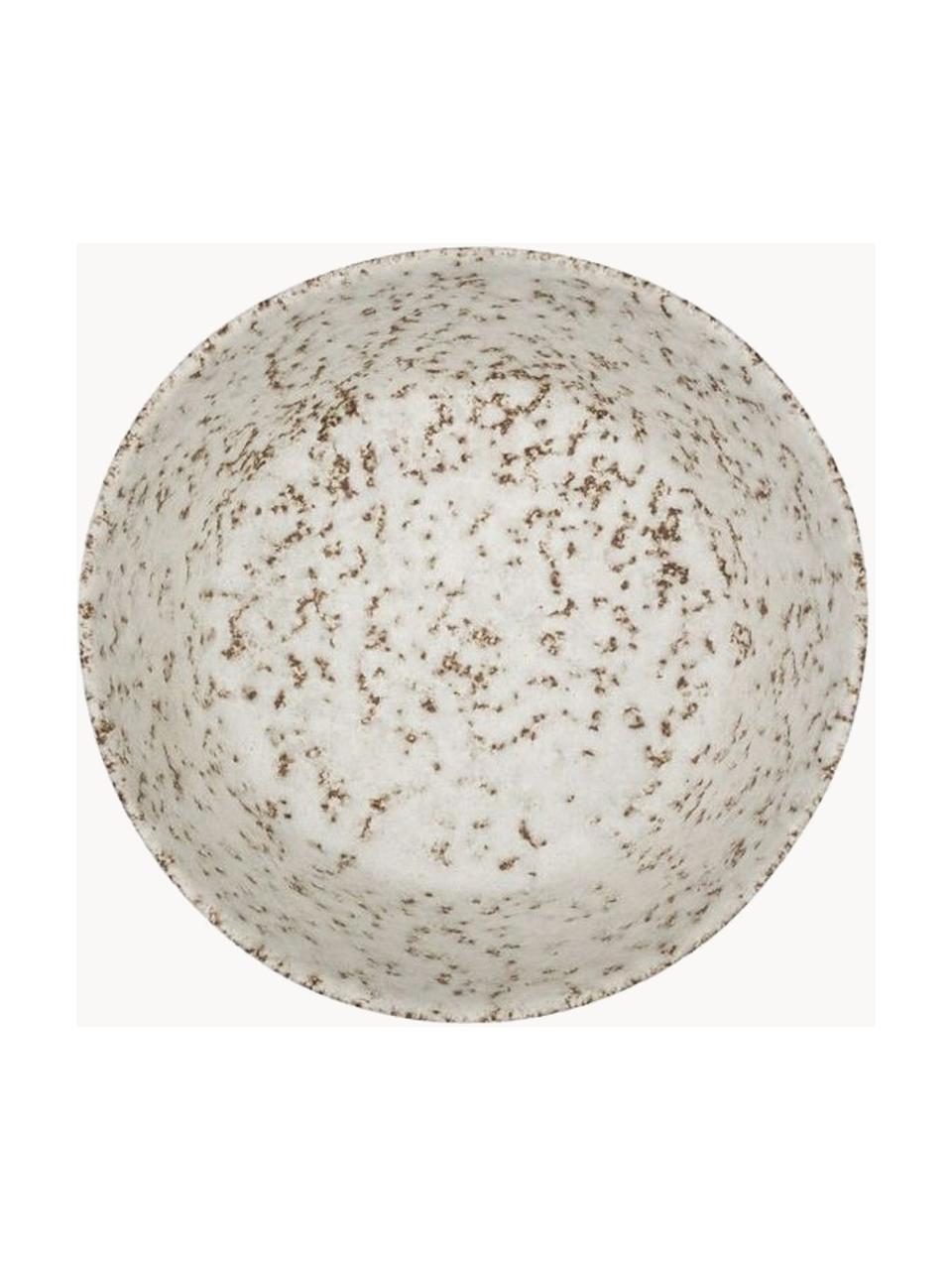 Schalen Salt met reactief glazuur, 6 stuks, Keramiek, geglazuurd, Off White, bruin, Ø 15 x H 8 cm