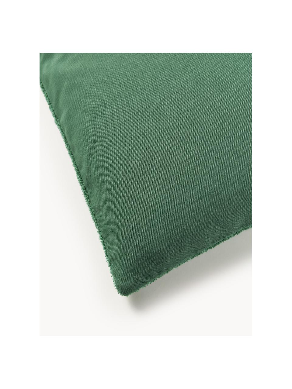 Copricuscino invernale con scritta Janara, 100% cotone, Verde, bianco, Larg. 45 x Lung. 45 cm