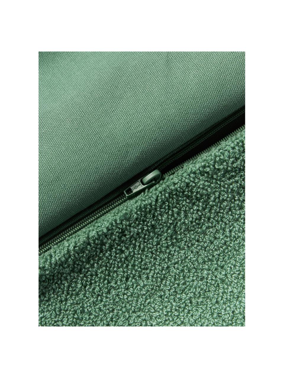 Copricuscino invernale con scritta Janara, 100% cotone, Verde, bianco, Larg. 45 x Lung. 45 cm