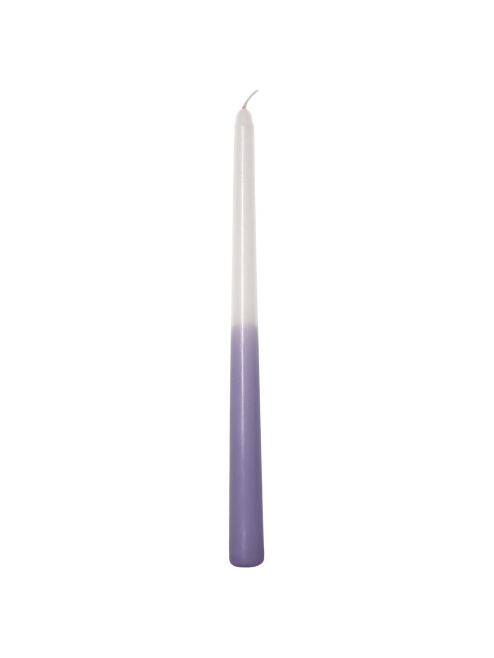 Chandelle lilas/blanc Dubli, 4 pièces, Cire, Lilas, blanc, Ø 2 x haut. 31 cm