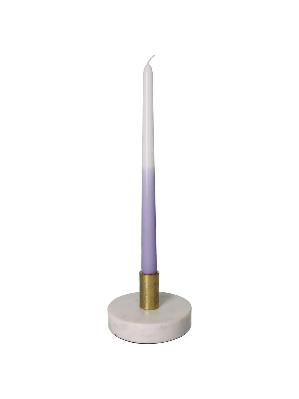 Stolní svíce Dubli, 4 ks, Vosk, Fialová, bílá, Ø 2 cm, V 31 cm