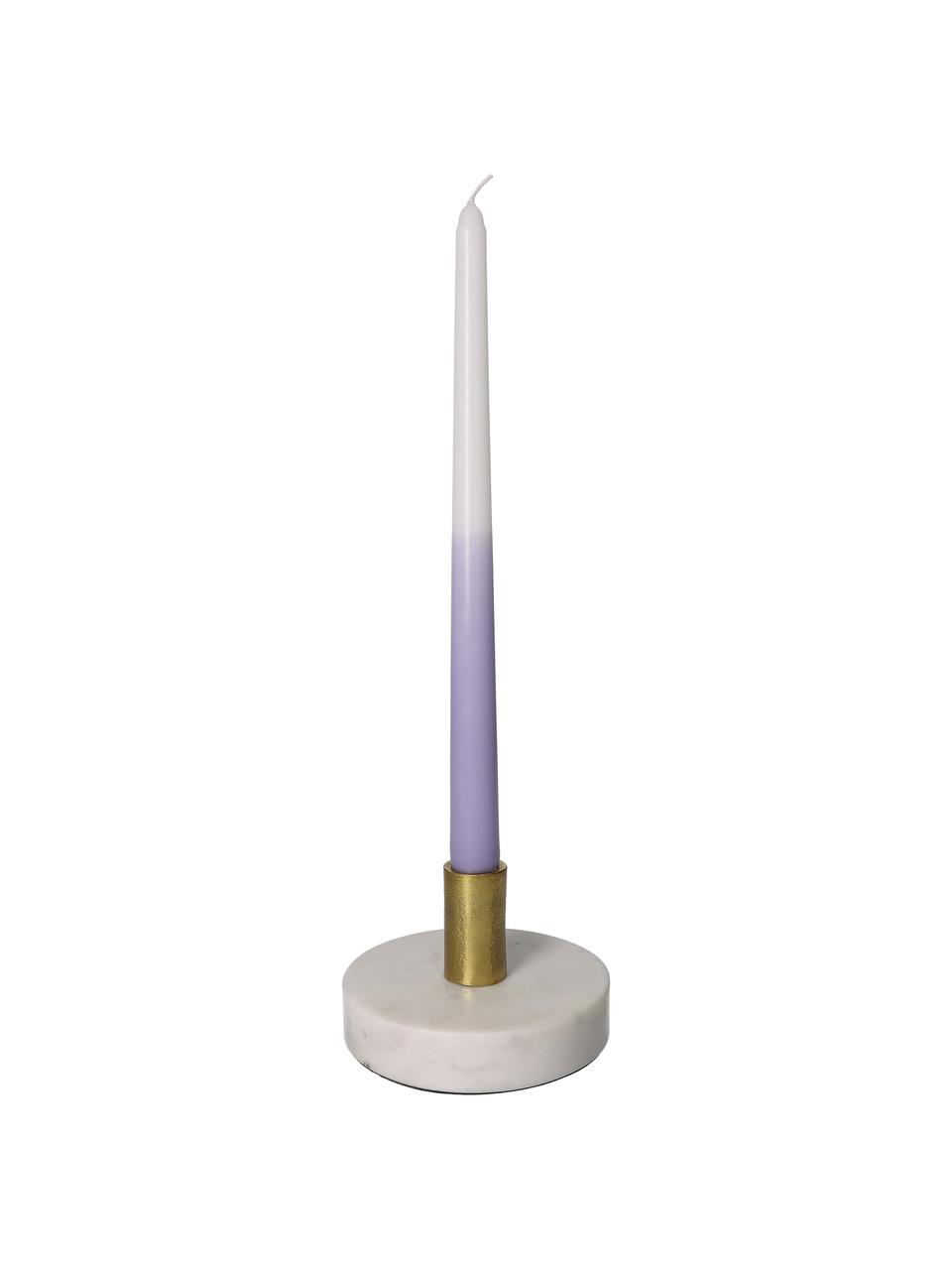 Velas cónicas Dubli, 4 uds., Cera, Lila,blanco, Ø 2 x Al 31 cm