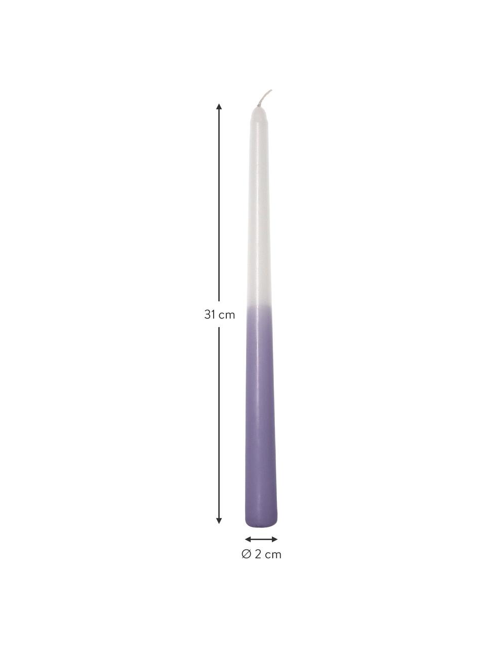 Chandelle lilas/blanc Dubli, 4 pièces, Cire, Lilas, blanc, Ø 2 x haut. 31 cm