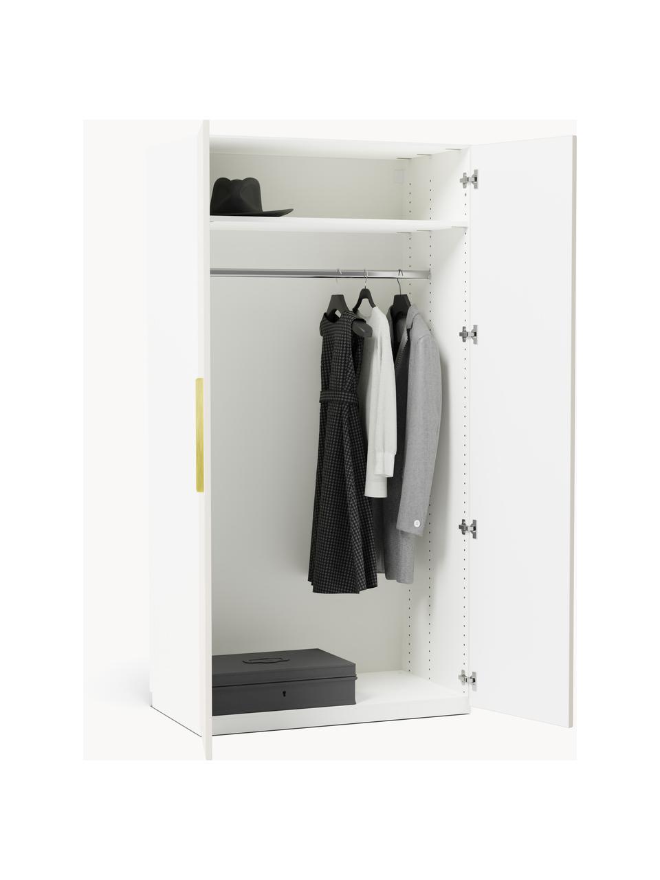 Modularer Drehtürenschrank Simone, 100 cm Breite, mehrere Varianten, Korpus: Spanplatte, melaminbeschi, Holz, Hellbeige, Basic Interior, B 100 x H 200 cm