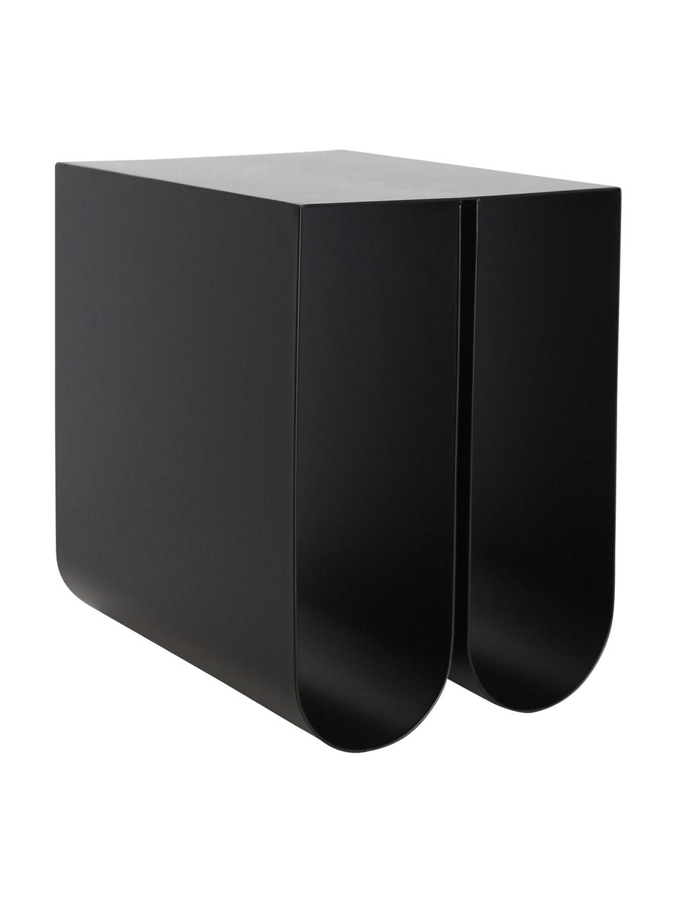 Mesa auxiliar de metal Curved, Acero con pintura en polvo, Negro, An 26 x Al 36 cm