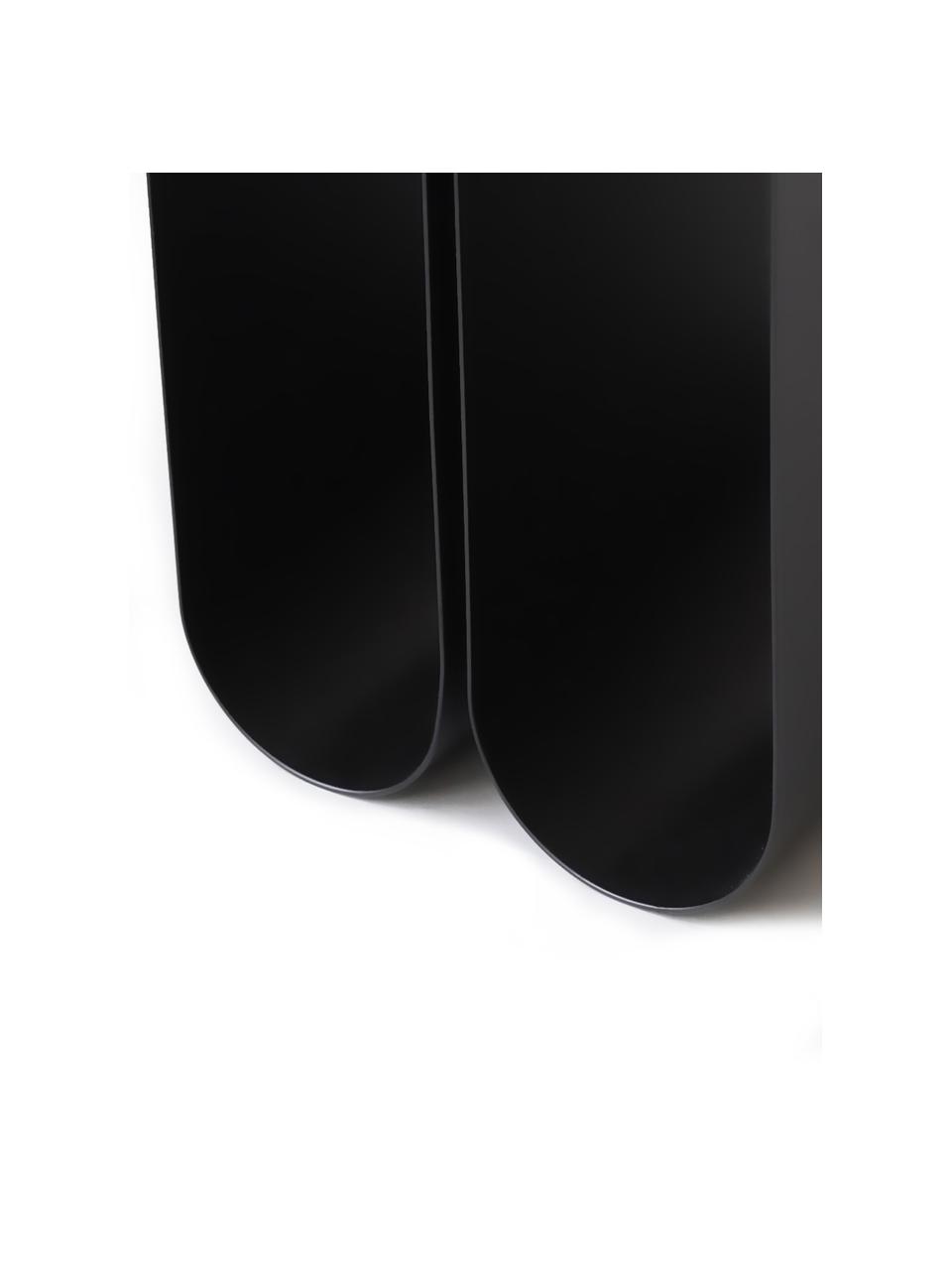 Table d'appoint en métal Curved, Acier, revêtement par poudre, Noir, larg. 26 x long. 36 cm