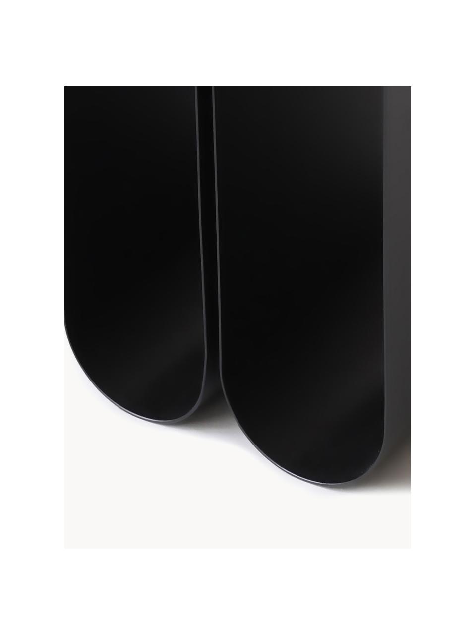 Metalen bijzettafel Curved, Gepoedercoat staal, Zwart, B 26 x H 36 cm