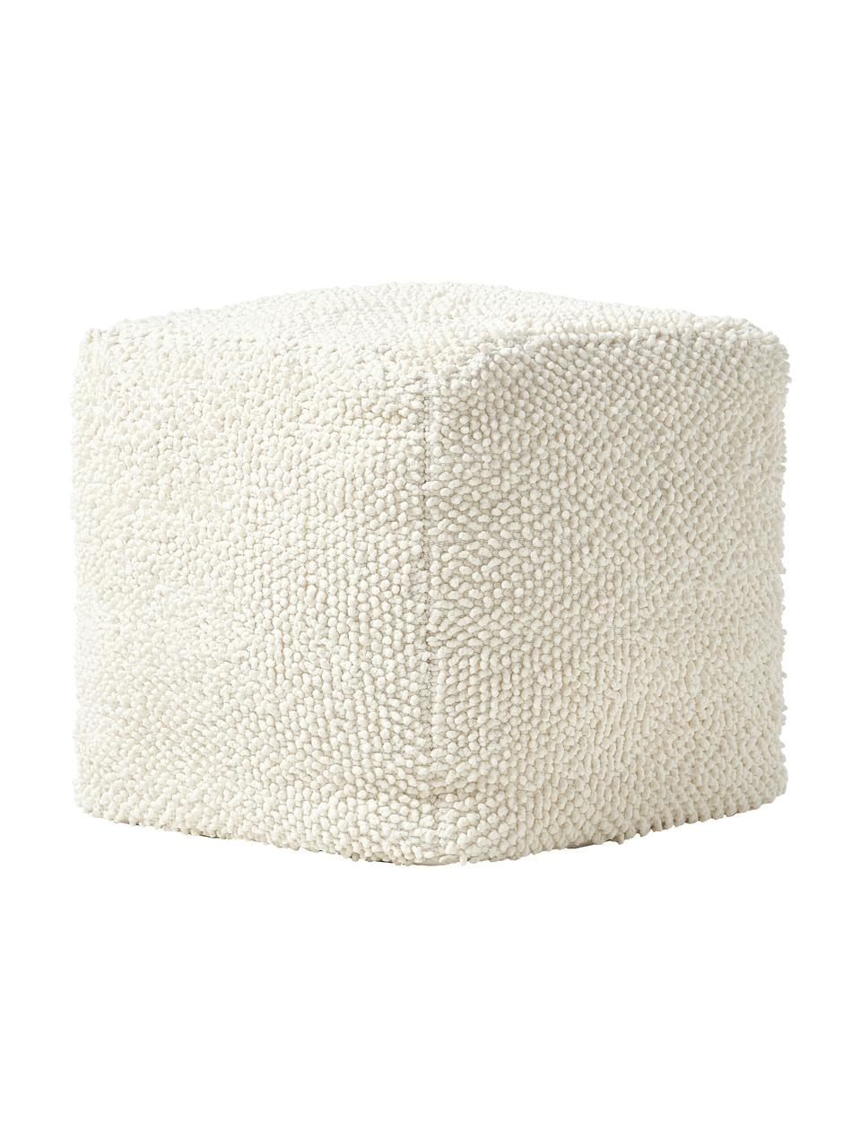 Puf de algodón Indi, Funda: 100% algodón, Blanco, An 45 x Al 45 cm