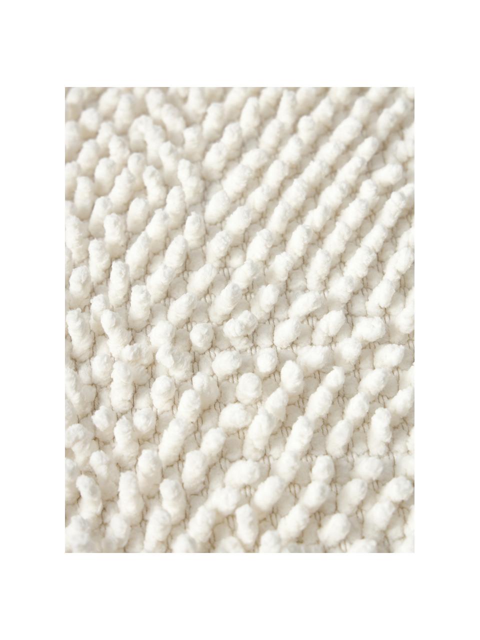 Pouf in cotone Indi, Rivestimento: 100% cotone, Bianco crema, Larg. 45 x Alt. 45 cm