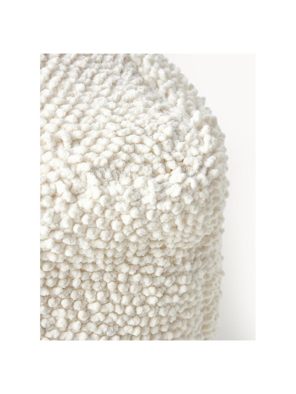 Pouf en coton Indi, Blanc cassé, larg. 45 x long. 45 cm