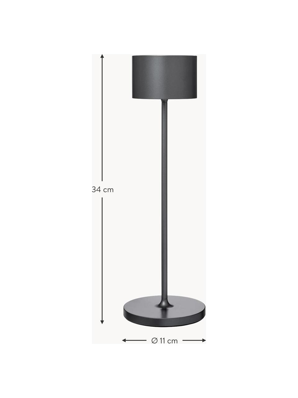 Lámpara de mesa LED regulable para exterior Farol, portátil, Lámpara: aluminio con pintura en p, Cable: plástico, Gris antracita, Ø 11 x Al 34 cm