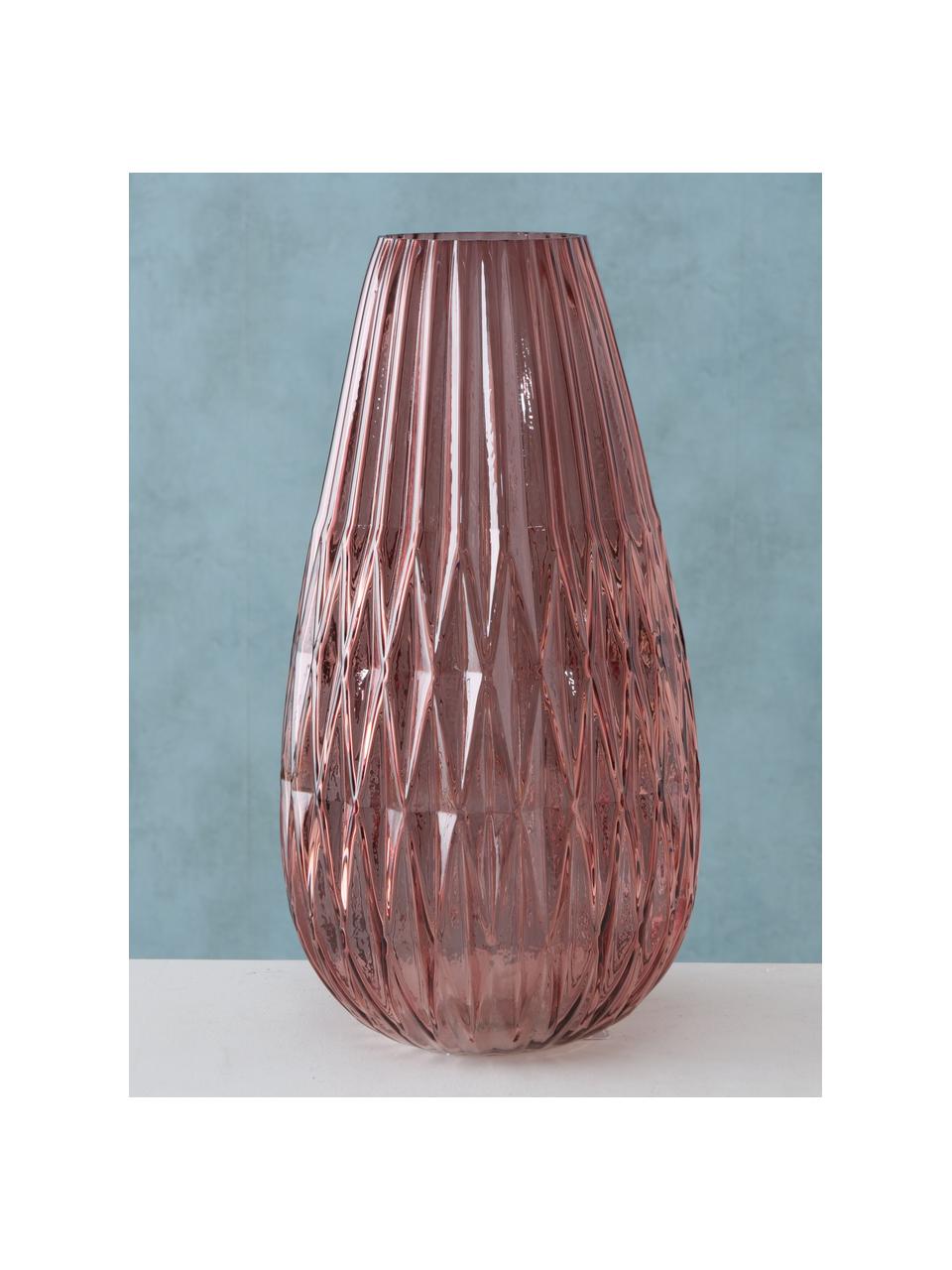 Grote glazen vaas Rubina, Glas, Roze, Ø 20 cm, H 36 cm