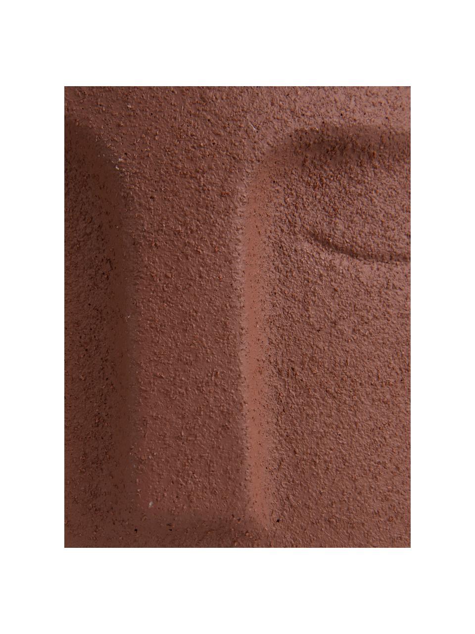 Macetero pequeño de cemento Face, Cerámica, Marrón, Ø 12,5 x Al 14 cm
