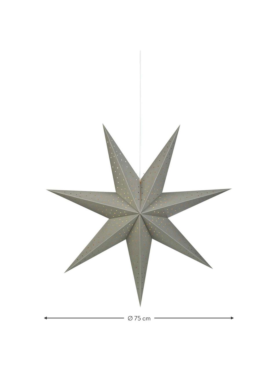 Vianočná hviezda Morris Ø 75 cm, so zástrčkou, Sivá, Ø 75 cm