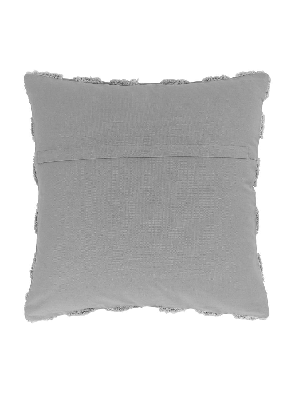 Kissenhülle Kara mit getuftetem Muster, 100% Baumwolle, Grau, 50 x 50 cm