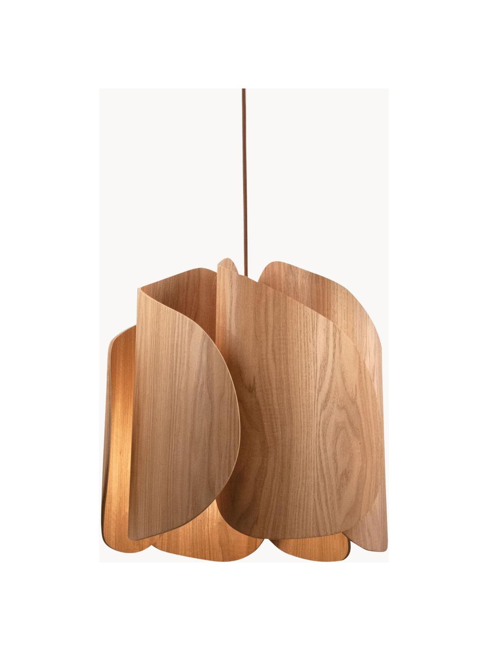 Design hanglamp Pevero van essenhout, Lampenkap: essenhout, Baldakijn: hout, Essenhout, Ø 42 x H 33 cm