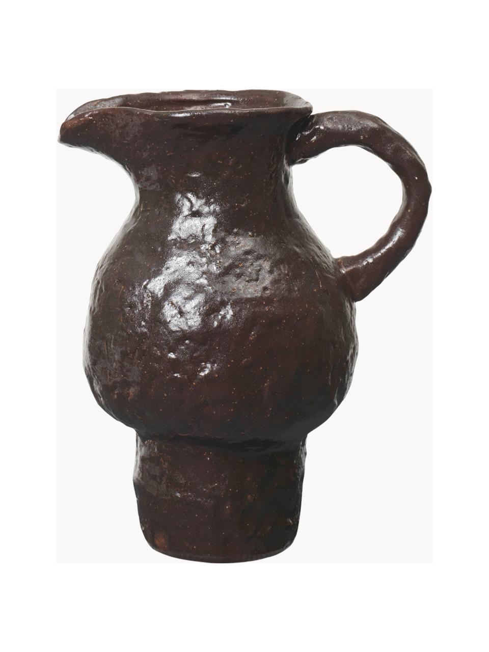 Carafe en terracotta Doro, 900 ml, Terre cuite, émaillée, Brun foncé, 900 ml