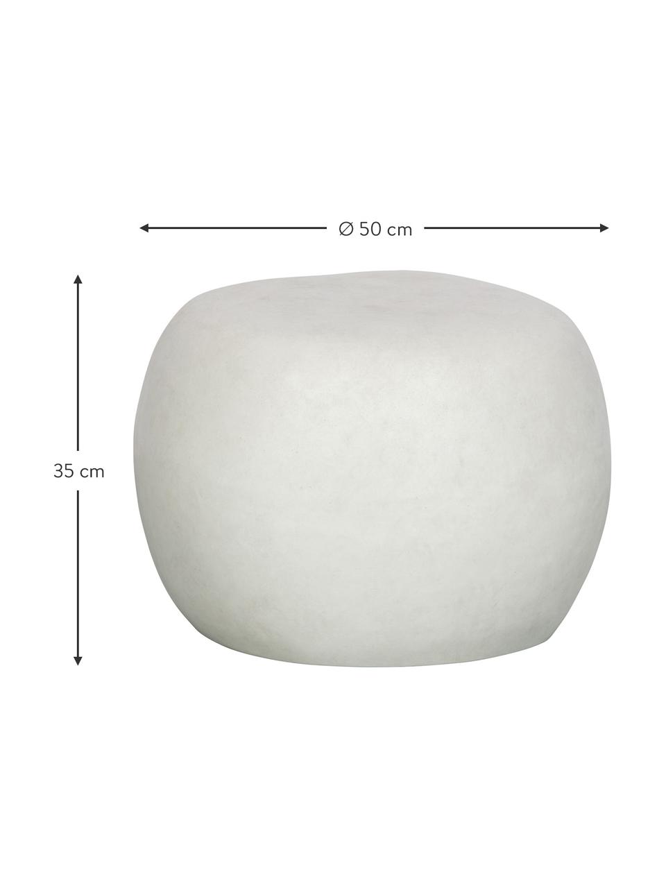 Mesa de centro redonda para exterior Pebble, Arcilla de fibra, Blanco, Ø 50 x Al 35 cm