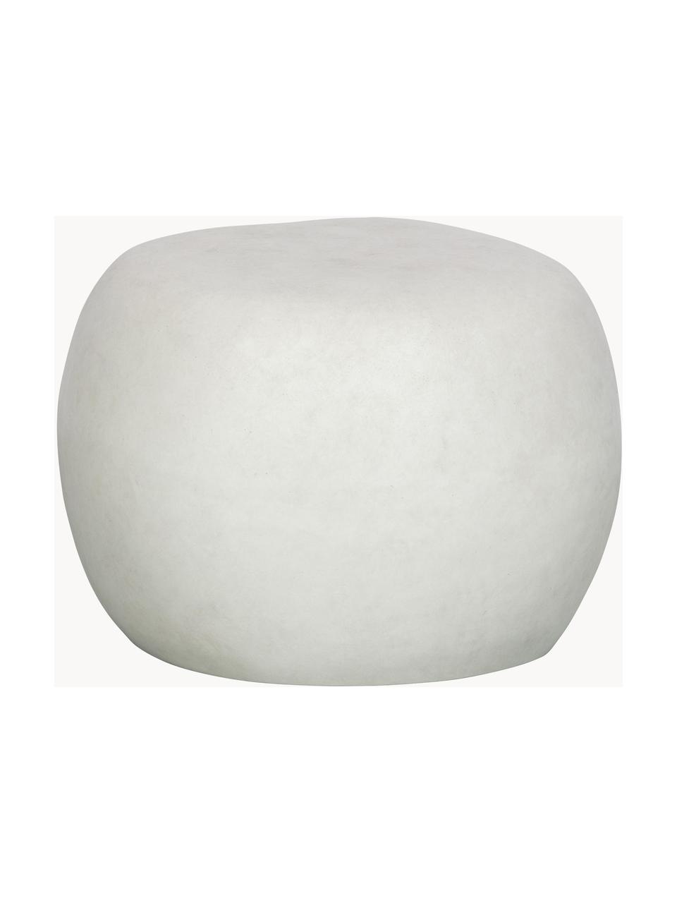 Ogrodowy stolik kawowy Pebble, Włókno gliniane, Biały o wyglądzie betonu, Ø 50 x W 35 cm