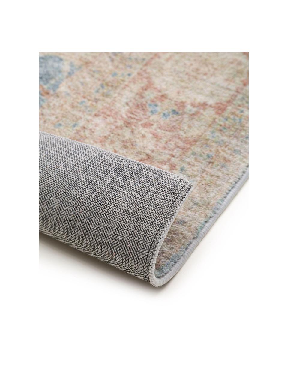 Koberec s nízkým vlasem a ornamentem Mara, 100% polyester, Modrá, meruňková, více barev, Š 80 cm, D 150 cm (velikost XS)