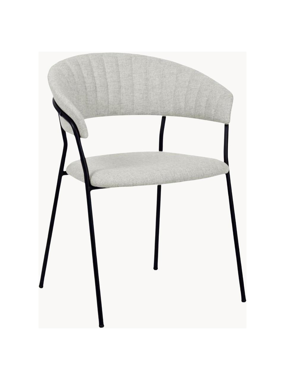 Čalúnená stolička Belle, 2 ks, Svetlosivá, čierna, Š 57 x H 54 cm