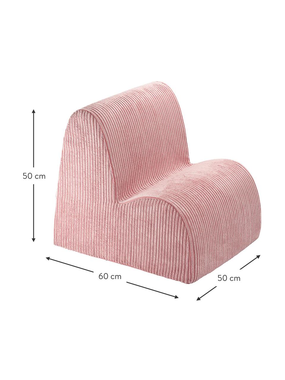 Corduroy kinderstoel Cloud, Bekleding: corduroy (100% polyester), Corduroy oudroze, B 50 x H 50 cm