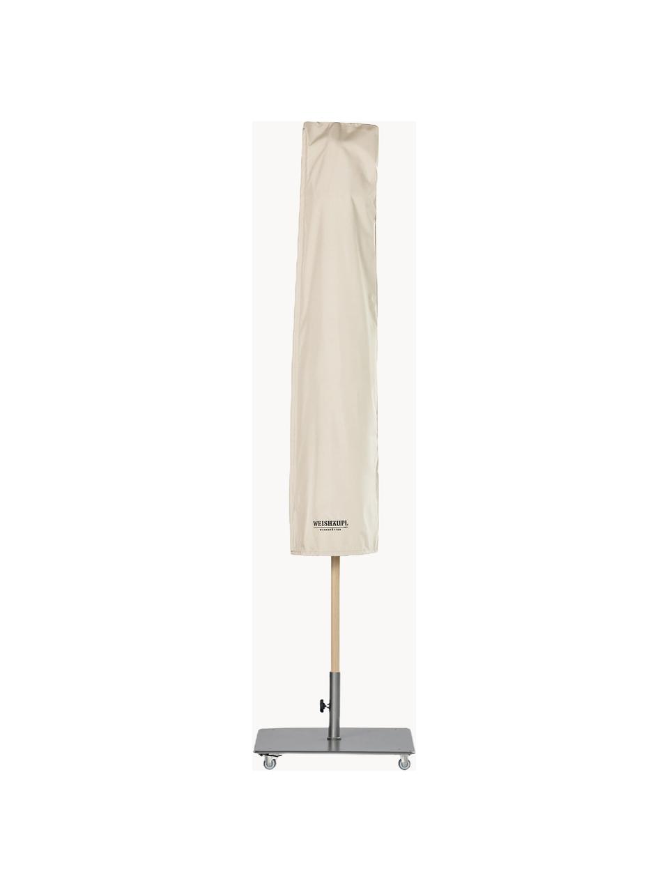 Housse de protection pour parasol faite main Classique, tailles variées, Toile acrylique, Beige clair, Ø 51 x haut. 167 cm