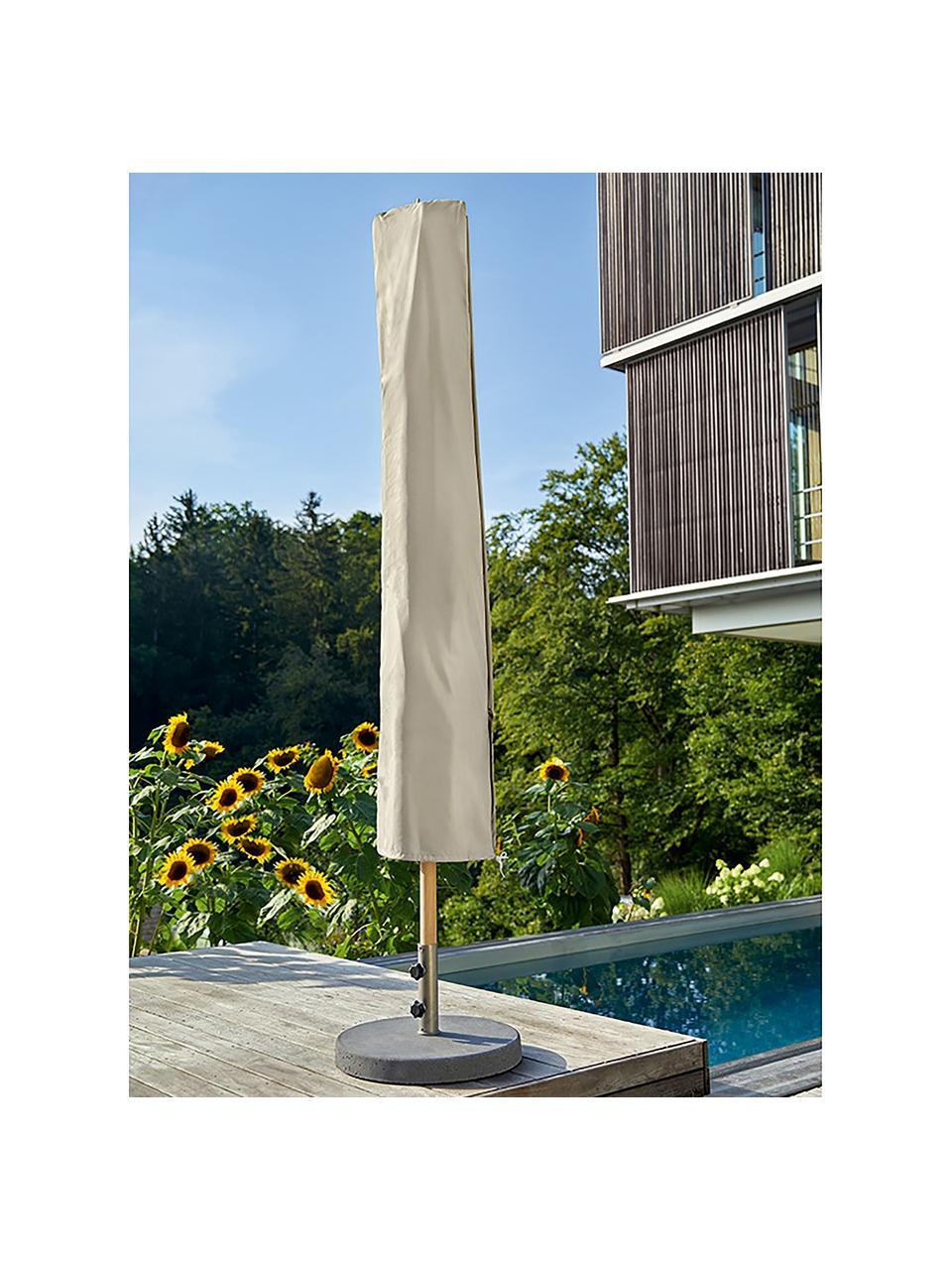 Handgefertigte Sonnenschirm-Schutzhülle Klassiker, verschiedene Größen, Acryltuch, Hellbeige, Ø 51 x H 167 cm