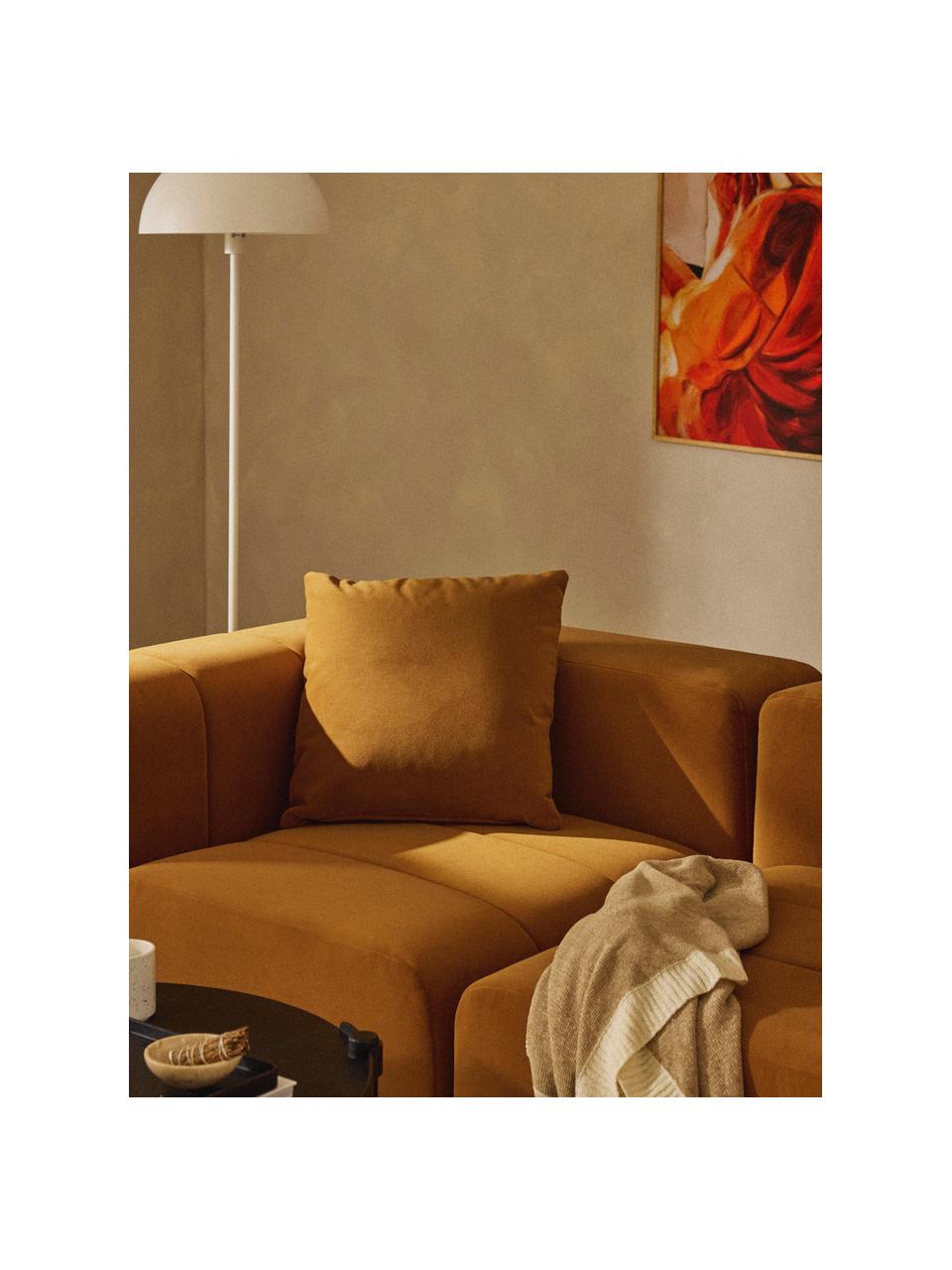 Coussin canapé en velours Lena, Velours ocre, larg. 50 x long. 50 cm