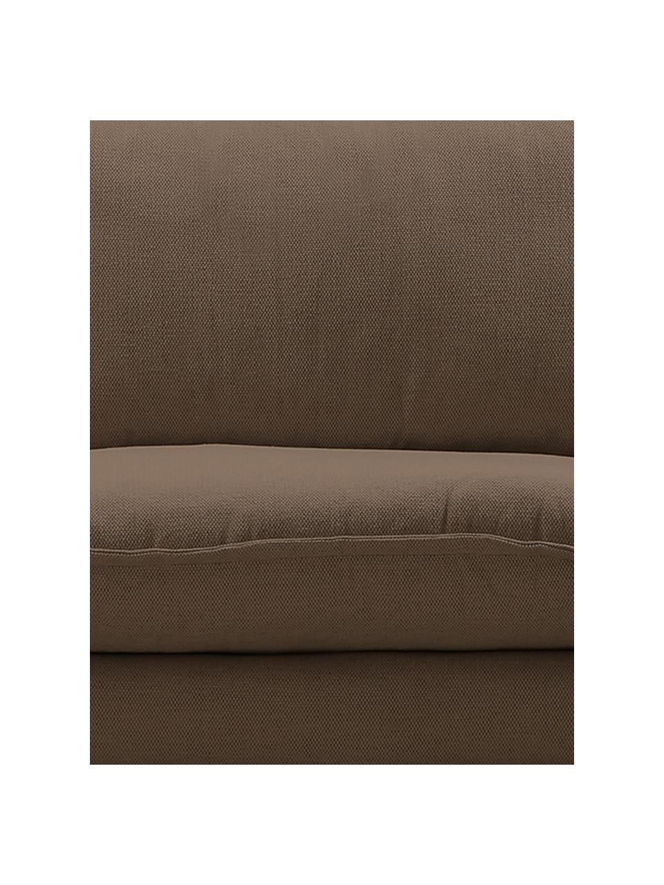 Sofa Magnolia (4-Sitzer) in Braun mit Metall-Füssen, Bezug: 63% Baumwolle, 37% Leinen, Stoff Braun, B 245 x T 94 cm