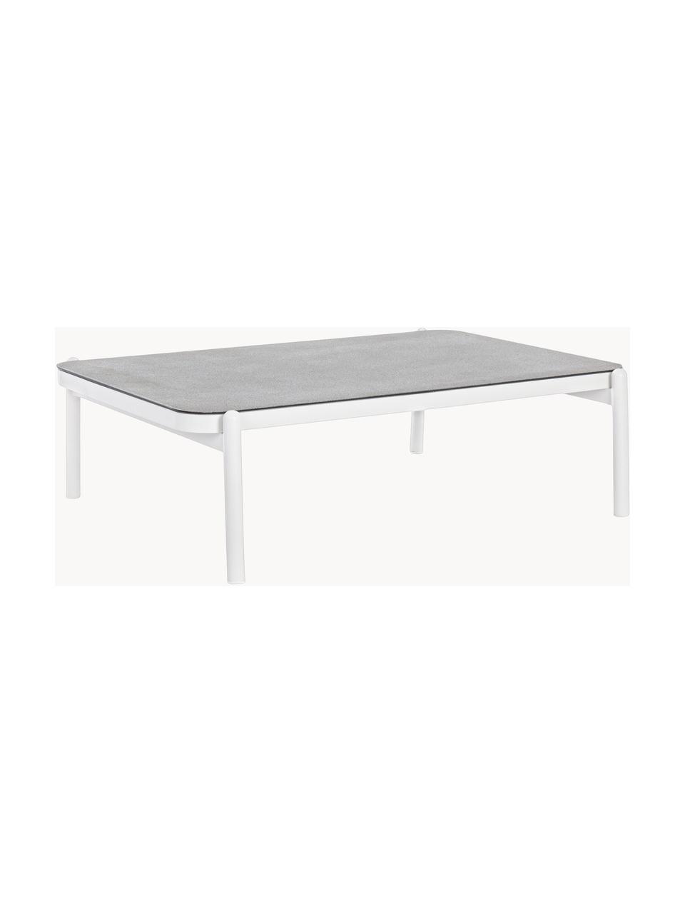 Garten-Couchtisch Florencia mit Glasplatte, Tischplatte: Glas, beschichtet, Gestell: Aluminium, pulverbeschich, Grau, Weiss, B 120 x T 75 cm