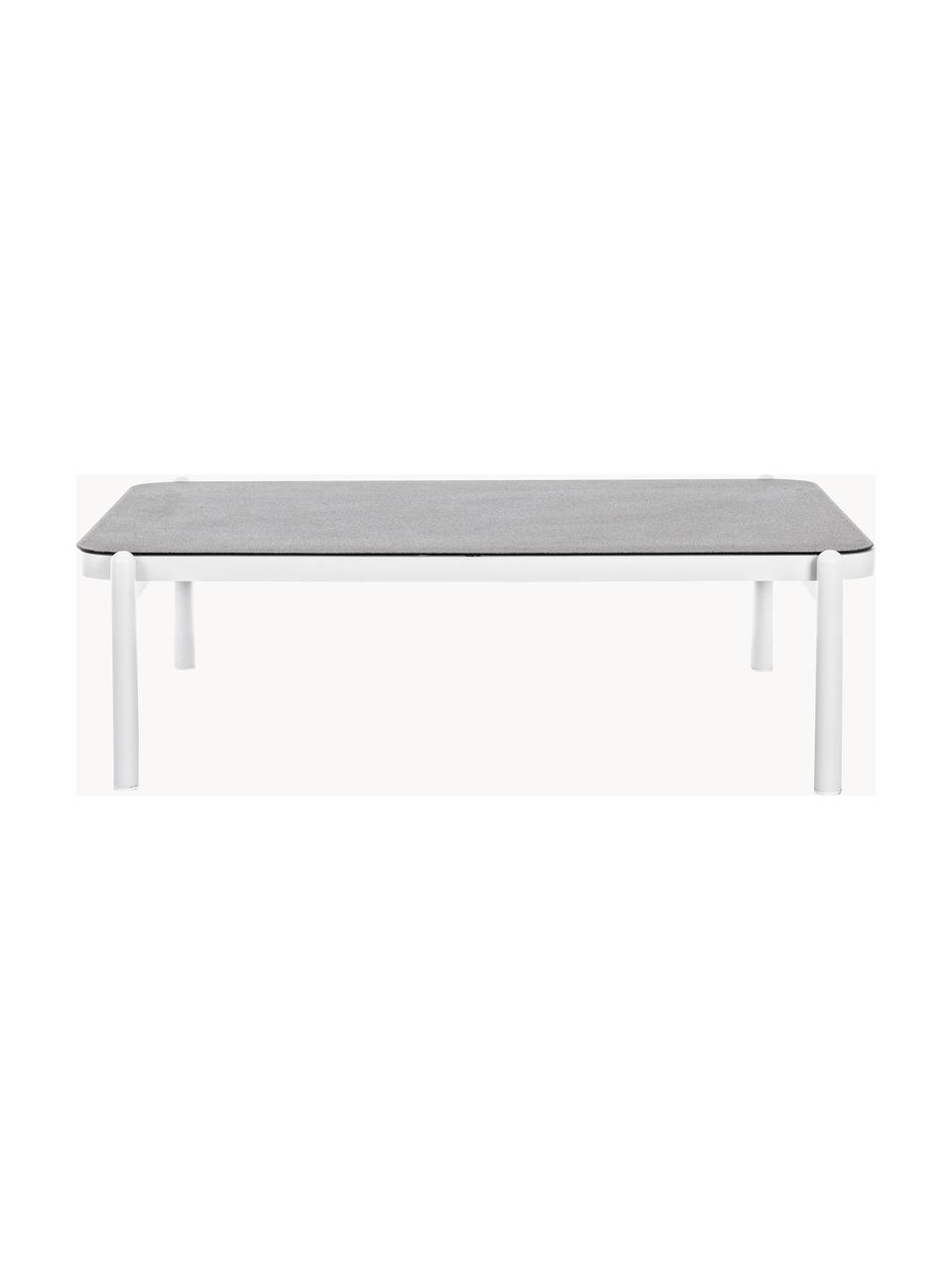 Garten-Couchtisch Florencia mit Glasplatte, Tischplatte: Glas, beschichtet, Gestell: Aluminium, pulverbeschich, Grau, Weiß, B 120 x T 75 cm