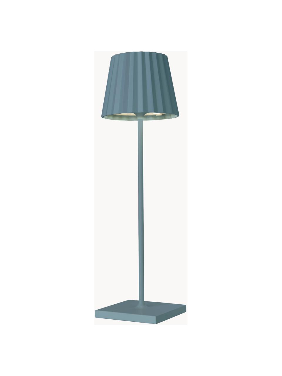 Mobile dimmbare Außentischlampe Trellia in Blau, Lampenschirm: Aluminium, beschichtet, Lampenfuß: Aluminium, beschichtet, Blau, Ø 12 x H 38 cm