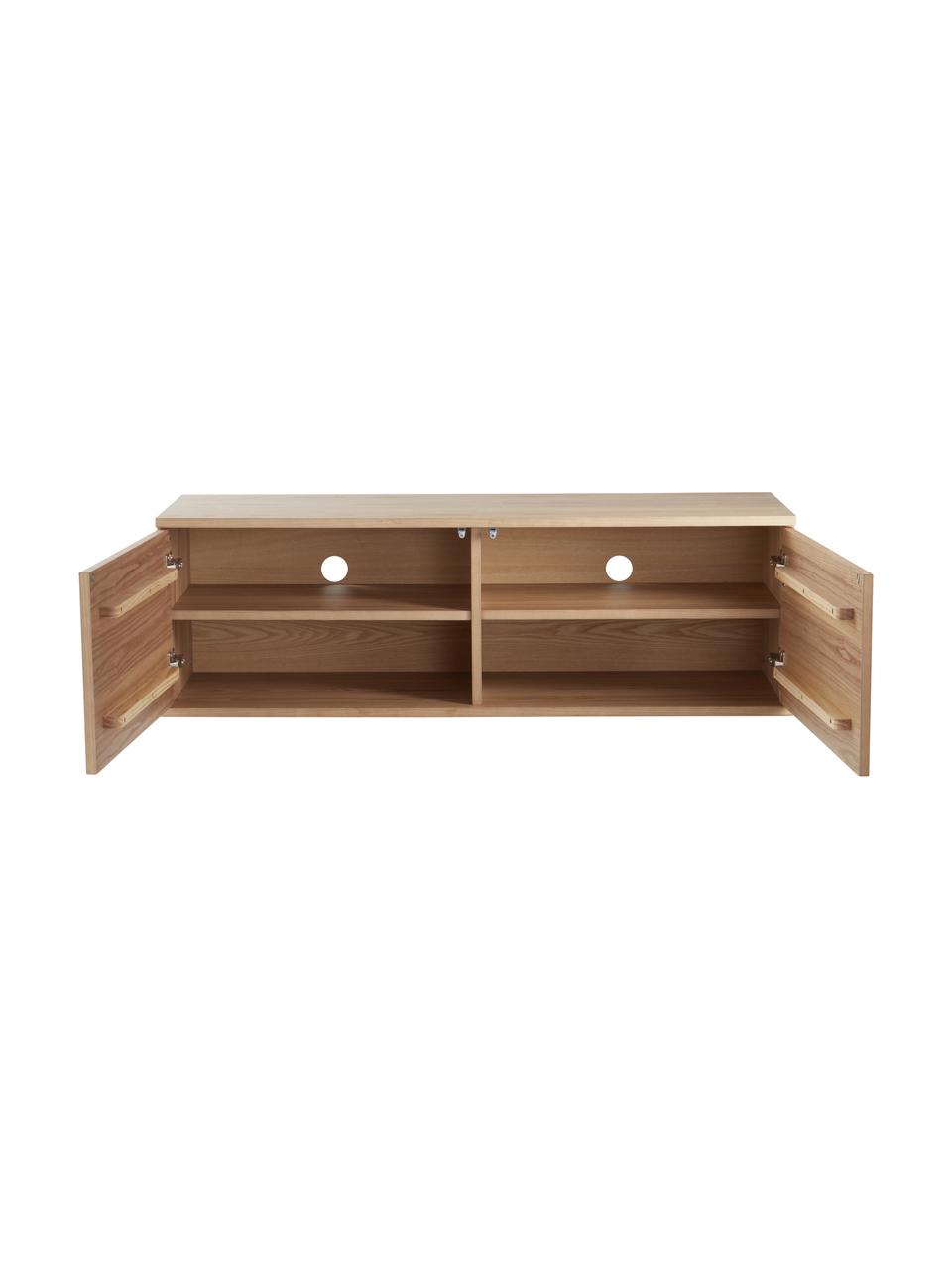 Mueble TV Sandviken, Tablero de fibras de densidad media (MDF), chapa de madera de fresno pintado, Madera, An 120 x Al 38 cm