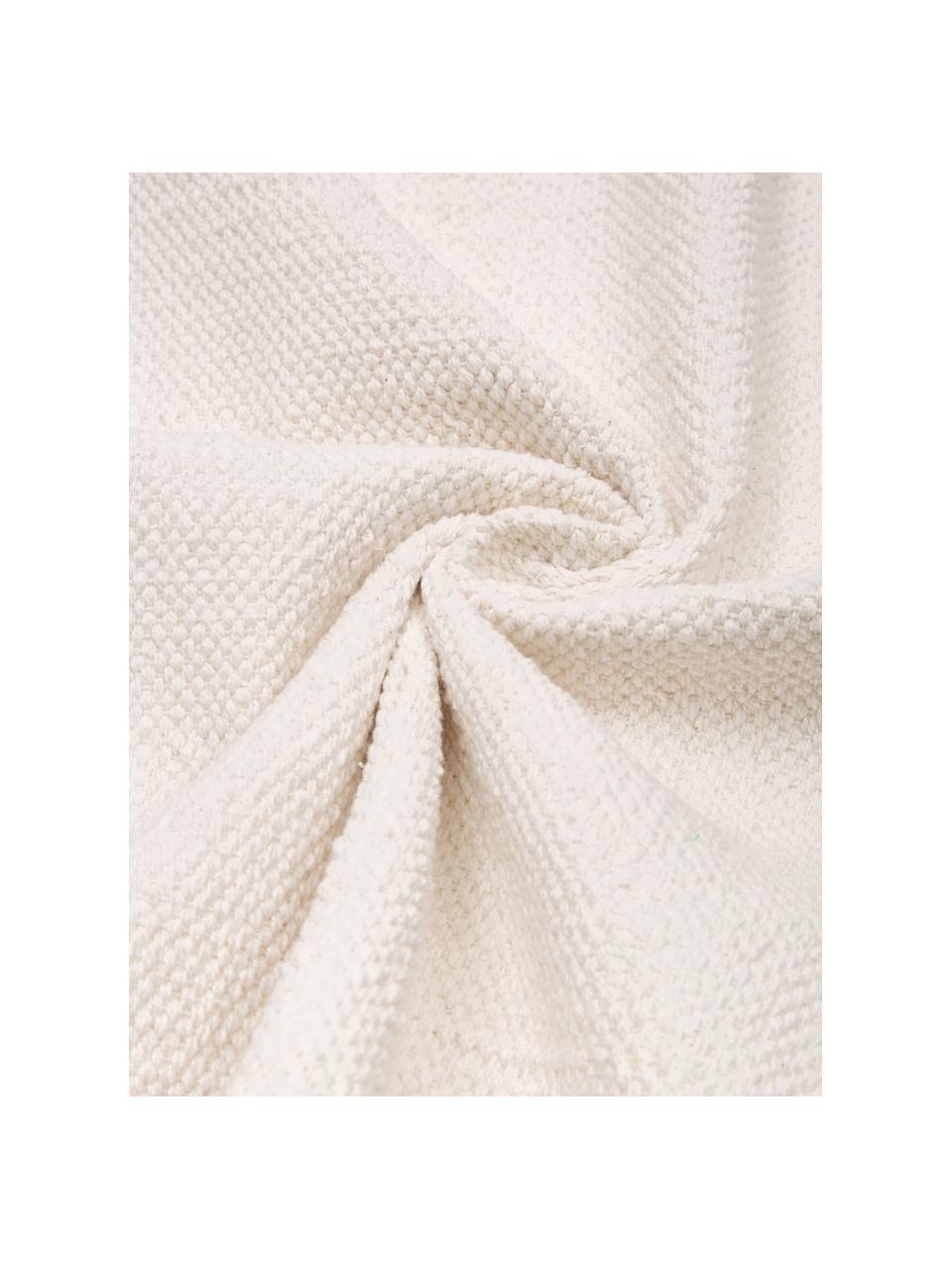 Tappeto in cotone sottile tessuto a mano bianco sporco Agneta, 100% cotone, Bianco, Larg. 70 x Lung. 140 cm (taglia XS)