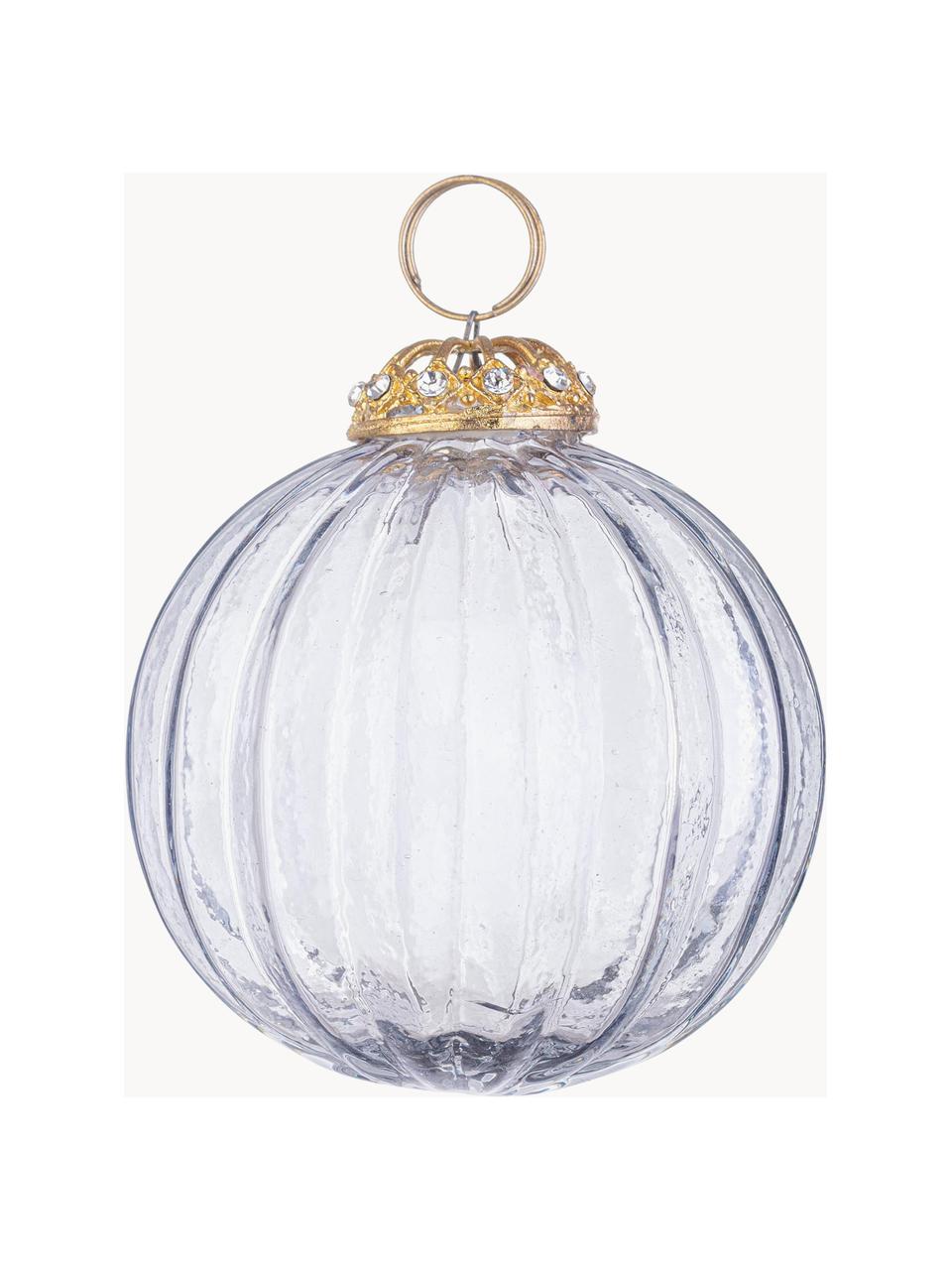 Boules de Noël Plucky, 4 pièces, Verre, Transparent, Ø 10 x haut. 10 cm