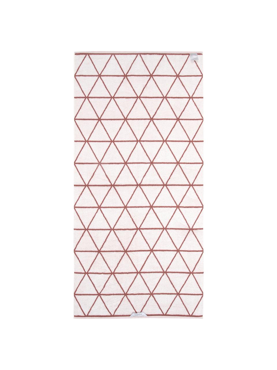 Wende-Handtuch-Set Elina mit grafischem Muster, 3-tlg., Terrakotta, Cremeweiß, Sondergrößen